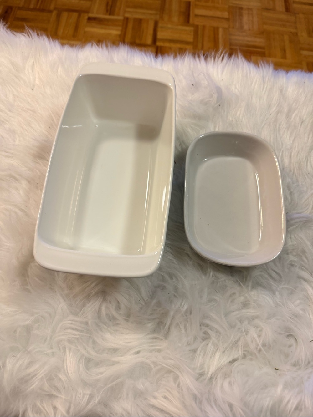 2pcs Corningware White Ceramic Baking Dishes Set